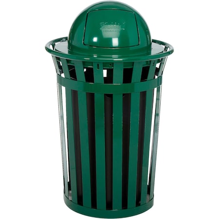 Global Industrial Round Outdoor Can, Green, Steel 261944GN